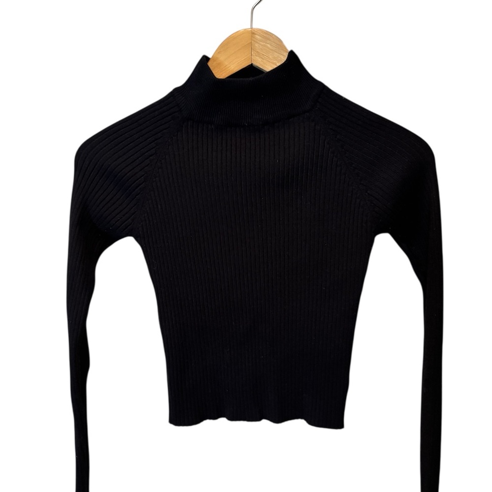 Closet Space Black Ribbed Turtleneck